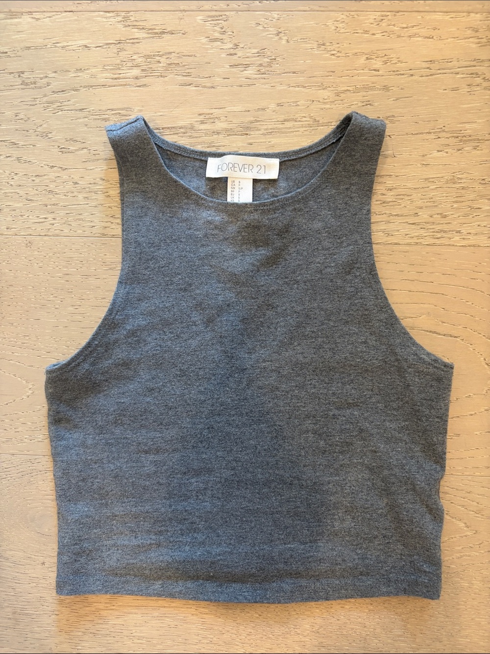 Forever 21 Grey Cropped Ribbed Tank